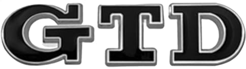 AUTOZOCO Emblema Adhesivo metálico GTD, Insignia GTD Apto para Parte Trasera Autoadhesiva, Compatible con VW Golf 7, 6, 5, 4, Pegatina GTD MK2, MK4, MK5, MK6, MK7, Metal, Negro Borde Plata
