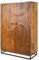 riess-ambiente.de Massiver Barschrank Scorpion 141cm braun Mangoholz aufwendige 3D Schnitzereien