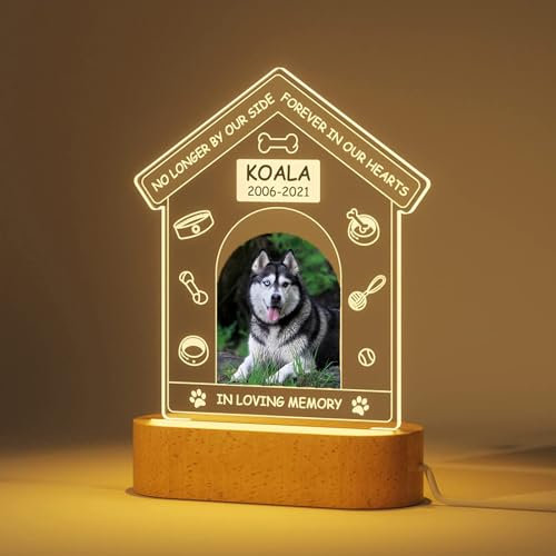 Regalo Fotografico Personalizzato - Lampada con Cornice in Acrilico, Foto di Animali Domestici Personalizzabile, Regalo Originale per Gli Amanti di Cani e Gatti, Idee Regalo di Natale 2023