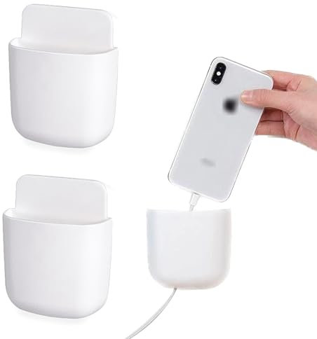 3pcs Remote Control Holder - Wall Mounted TV Remote Organizer, Self-adhesive Wall Hanging Storage Boxes for Pencil, Toothbrush, Charging Container