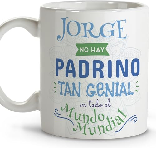 LolaPix Regalos para padrinos y madrinas. Tazas personalizadas. Tazas de cafe. Regalo padrino. Regalos para padrinos. Taza cerámica 330 ml.