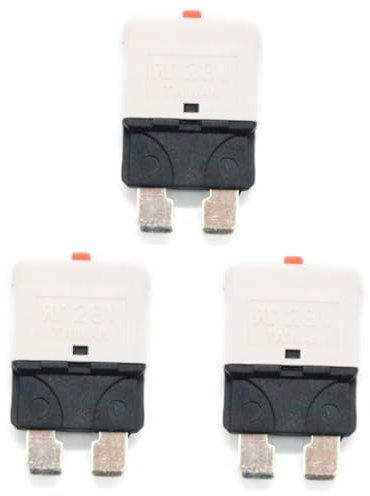 SEWOART 3 Pièces Fusible Mini Disjoncteur Fusible Automobile Réarmable Fusible Réarmable De 25 Ampères Fusible De Voiture Fusible Balde Réarmable Fusible Voiture Blanche