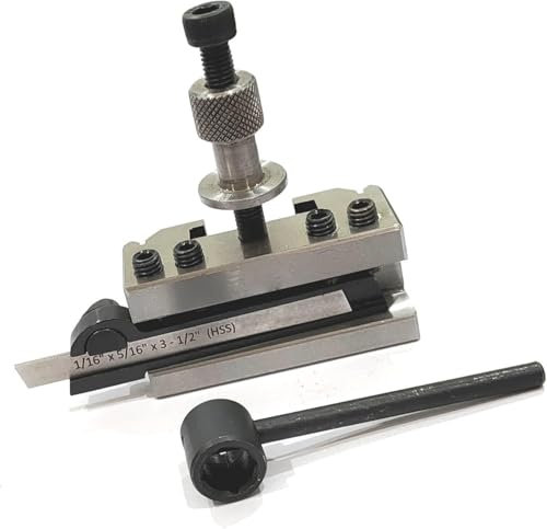 MachEl Quick Change Tool Post Holder for Boxford, Warco & Similar Size Lathe Machine (T51 STD Holder W/Parting Cut Off Holder (1/2 Blade))