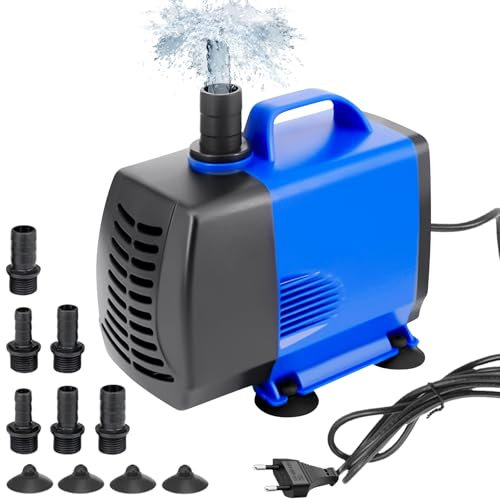 Bomba de filtro para estanque, bomba de agua, 45 W, 3500 L/H, para acuario, ahorro de energía, fuente con 6 boquillas, bomba de arroyo, bomba de acuario, bomba de fuente, bomba para estanque, jardín,