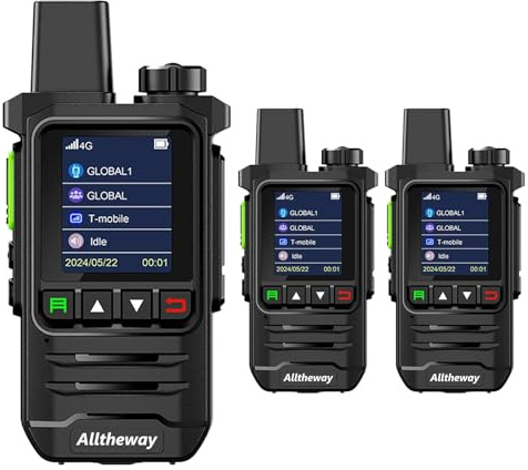 Global Walkie Talkie Unlimited Range 4G POC Rapid Radios Long Range Two Way Radio with Earpiece Professional Car, Outdoor, Hiking, No Platform fee(with SIM Card) (K6-3Packs)