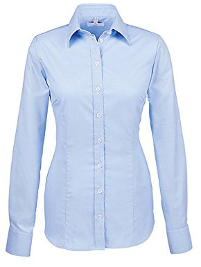 GREIFF Corporate Wear Modern with 37.5 Damen Bluse Langarm Slim Fit Hellblau Modell 6519 Größe 40