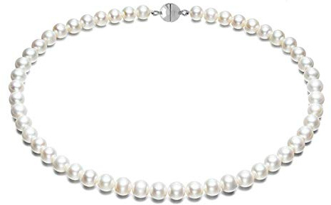 Treasure Bay - Collar elegante de perlas naturales de agua dulce de 7 mm de grado AA en blanco para mujeres, damas y niñas, presentado en una bonita caja de regalo de joyería, 16, 17, 18, 20, 25