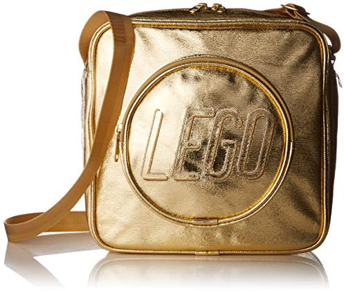LEGO Unisex-Kinder Brick Crossbody Handtasche, goldfarben Umhängetasche
