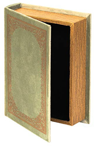 Decorative Vintage Book Shaped Trinket Storage Box - Antique Green