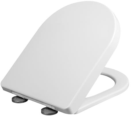 Modern Thick Round Slow Soft Closing Toilet Seat Heavy Duty Quick Release UF White Soft Close Toilet Seats Wrap Over D Shape Design Elongated Bathroom WC Toilet Seat