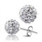 AMTBBK 925 Sterling Silber Ohrstecker, Ganz-Kristall Runde Kugel-Bolzen-Ohrringe Glitzernde Ohrschmuck, Vollkommenes Geschenk Für Mutter-Mädchen-Damen-Frau,10mm