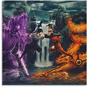 chenyun Anime Nto Poster Uzumaki Nto & Uchiha Sasuke Leinwand-Kunst-Poster und Wandkunstdruck, modernes Familienschlafzimmerdekor-Poster
