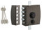 THIRARD - Serrure en Applique à Clé pour Porte d'Entrée - Gauche - 3 Points - Coffre et Gâche Acier - Verrouillage à Trois Points - 154 x 140 mm - Noir - 3 Clés Incluses