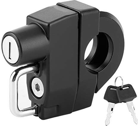 Yctze Motorcycle Helmet Lock,Metal Anti‑Theft Lock with 2 Keys Riding Accessory Universal for 22mm/0.9in Handlebars