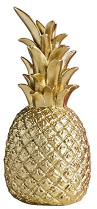 Herbests Ananas Deco Ornamente,Nordic Modern Resin Ananas Dekorative Figur Tischdeko für Geburtstagsfeier, Fenster, Schlafzimmer Desktop Deko,Gold,8.8 x 20 cm