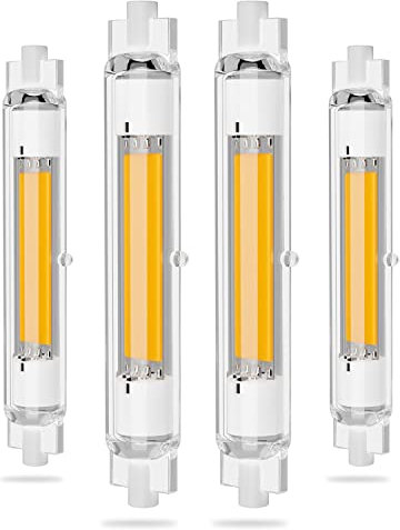 Ampoule LED R7S 118mm 40W Dimmable, Blanc Chaud 3000K, CRI 80+, Équivalent Lampe Halogène J118 400W, Angle de Faisceau 360°, 3000LM Ampoule 118mm R7S COB LED Lampe pour Applique Murale Lampadaire