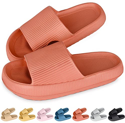 Cozislides Original Slippers Cloudyzz Schlappen Wolke Hausschuhe Gummi Home Slippers Badeschuhe rutschfeste Pantoletten Sommer Garten Badelatschen Flip Flops für Damen Herren Orange 36/37 EU