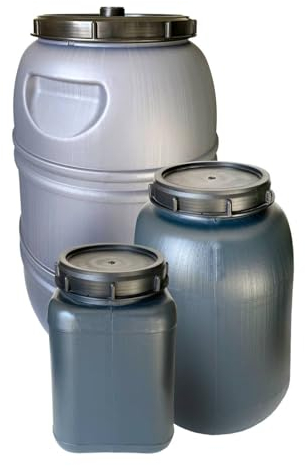 JARDIN202 - Bidón de plástico de boca ancha | Gris | Sin Asas | SELECCIONE CAPACIDAD | 220 LITROS