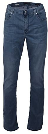 ALBERTO Regular Fit Jeans 5-Pocket Reißverschluss Mittelblau Größe W35 L30