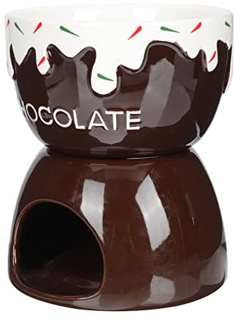 TOPBATHY 1satz Ceramic Fondue Pot Mit Schmelztopf Für Eiscreme Und Käse Abnehmbar Hitzebeständig Für Frühstück Und Desserts