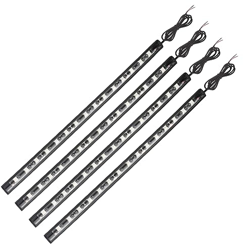 Éclairage Intérieur de Voiture,YM E-Bright 12V Bande LED Intérieur Auto 30CM 5050 15 SMD Neon Voiture Exterieur Etanche pour Moto, Voiturette de Golf, Décoration de Bateau (4PCS Blanc)