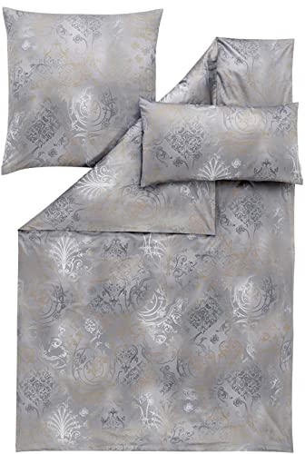 ESTELLA Schweizer Premium Satin Bettwäsche Svizzera grau