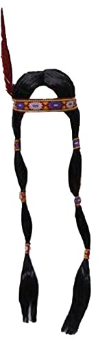 Indian American Woman Wig Headband With Feather Fancy Dress Accessory Parties Halloween Supplies