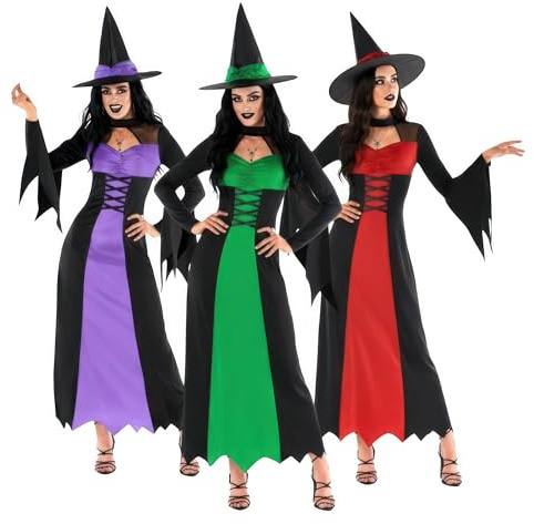 Morph Disfraz Bruja Mujer Verde, Disfraces Halloween Brujas, Traje Bruja Adulta, Disfraz Halloween Mujer, M