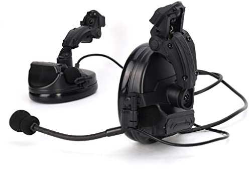 TS TAC-SKY Tactical Headset Jagd C3 Pickup Rauschunterdrückung Halterung Kopfhörer + Kopfhörer Flip Halterung Stil Suspension Set (Color : BK)