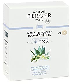 MAISON BERGER Agaves Garden Auto-Diffusor-Nachfüllpackungen, 2 Keramik-Nachfüllpackungen, blauer Duft