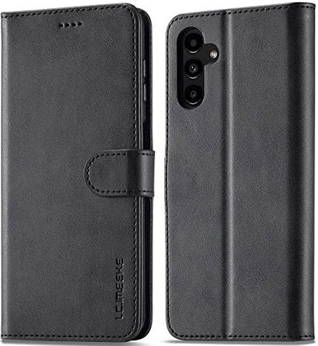 WAURZ Hülle für Samsung Galaxy A54 5G, Handyhülle Schutzhülle Hülle Leder Klappbar Flip Case mit Kartenfach Magnet Ständer Handytasche Hüllen Etui Klapphülle Cover für Samsung Galaxy A54 5G,Schwarz