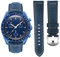 Stanchev Armband für Moonswatch Swatch,Leder Ersatzband Armband Verstellbares Weiches, Uhrenarmband Armbänder Wrist Band für Omega X Swatch Armband zubehör (Blau)