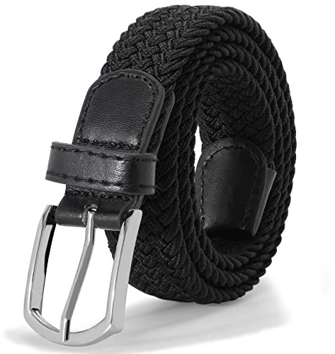 XZQTIVE Gürtel Kinder Stretchgürtel für Mädchen und Jungen, Schwarz, 85cm