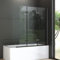 Goezes Duschwand für Badewanne 130x140cm 3-teilig Schwarz, Faltbar Duschtrennwand Glas Badewannenaufsatz, Dreifaltigkeitstür Duschabtrennung 6mm Nano ESG Sicherheitsglas Leichte Reinigung