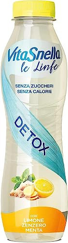 Vitasnella Le Linfe Acqua Minerale Naturale Detox con Limone, Zenzero e Menta 500ml