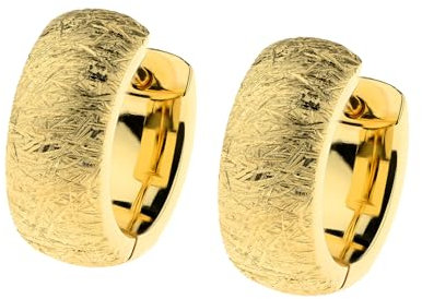 Ernstes Design Creolen evia Ohrringe E642 gekratzt vergoldet mattiert 12 mm Edelstahl