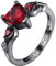 Custom Couple Rings Tungsten Matching Promise Rings for Him and Her Red and Black Wedding Rings for Couples Set Personalized Heart CZ Engagement Rings (Red-Ringe für Damen)
