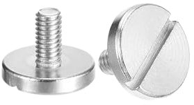 sourcing map Tornillos de cabeza plana grandes ranurados M4 x 8 mm, 5 tornillos de decoración ranurados de acero inoxidable 304