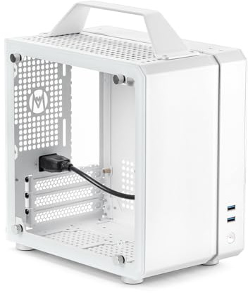 Mechanic Master Cool Cube Series C24 Mini-ITX Case/Alumium/Steel/GPU Length Within 245mm, SFX/L PSU Computer Case (Polar White Classic Version)