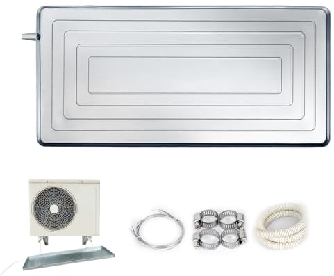 XGQXZWC Abtropfschale Aus Rostfreiem Stahl, Auffangwanne für Klimaanlagen mit Ablaufschlauch, Universeller Ablasssatz für Fenster-Klimaanlagen, für Universelle Split-Klimaanlagen-Wärmepumpen-Systeme (