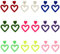 ANATTASOUL 9 Paar Doppel-Herz-Ohrringe Baumelnde Rote Herz-Ohrringe Aus Acryl Bunte Valentinstag-Ohrringe Rosafarbene Herz-Ohrstecker Liebes-Herz-Ohrstecker Schmuck Für Party Abschlussball Gala