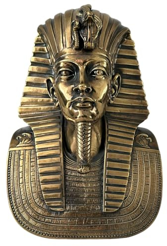 CBAM Tutanchamun Maske Tischskulptur Marmor Bronze Effekt Innenarchitektur H 33 cm, EGR-MA-0576-30-B