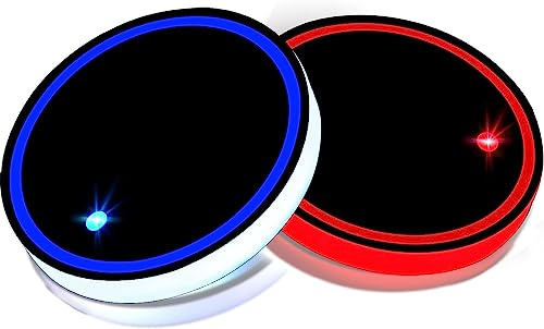 Aputoxz 2 Pcs Car Cup Light Holder 7 Colors USB Changing Mat LED Car Cup Holder Coasters Insert Atmosphere Lamp Decoration Light Car Accessories