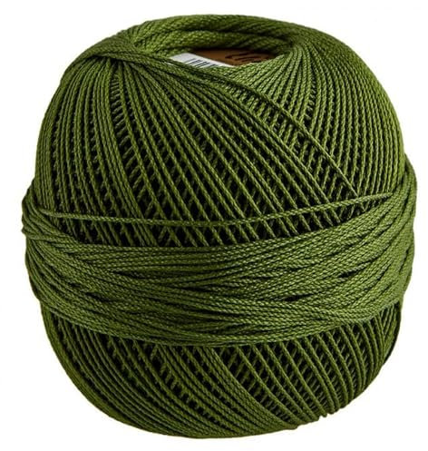 Elisa Häkelgarn Filethäkelgarn Stärke 5, 50 g/200 m LL, 100% Baumwolle gekämmt, mercerisiert, gasiert, NS 1,75-2,0mm, (8545 dunkelgrün)