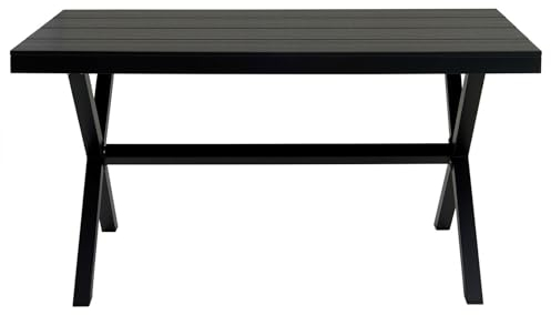 Gartentisch Windy, WPC Holzoptik, schwarz, wetterfest und strapazierfähig. Ideal für Garten, Terrasse und Balkon, inklusive Terrassenmöbel und Balkonmöbel.