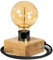 LED Wood Tischlampe Vintage Holz - Retro Nachttischlampe aus Eichenholz - Handgefertigte Tischleuchte Industrial mit E27 Edison-Glühbirne 40W - Steampunk Lampe für Schlafzimmer und Wohnzimmer