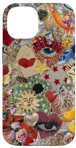iPhone 14 Vintage Mosaic Art Charm Scrapbook Trendy Collage Case
