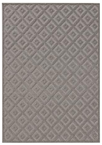 benuta Basic Teppich Leo - Hellgrau 300x400 cm - Abstrakter Relief-Teppich für Wohnzimmer, Schlafzimmer & Flur - Pflegeleicht - Fußbodenheizung Geeignet