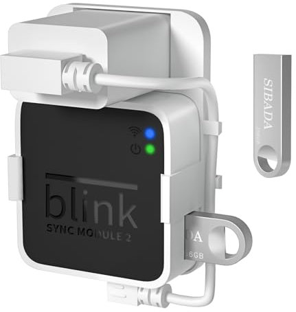 256GB USB Flash Drive, Outlet Wall Mount Holder for Blink Sync Module 2 with Short Cable Save Space,Mount Bracket for Blink Outdoor Indoor Security System (Blink Add-On Sync Module 2 is NOT Included)