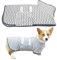 Hundebademantel Mantel, Super Saugfähig Hundebadetuch Mikrofaser Haustier Bademantel für Kleine, Mittlere Hunde Verstellbare Hundehandtuch für Haustier Welpen Bad, Schwimmen, Grooming (Grau, S)